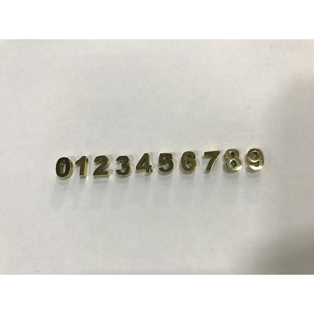 NUMEROS DE ACERO DORADOS