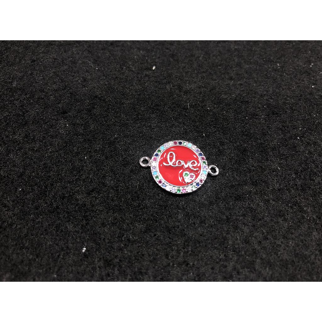 DIJE LOVE ROJO MICROCIRCONIA