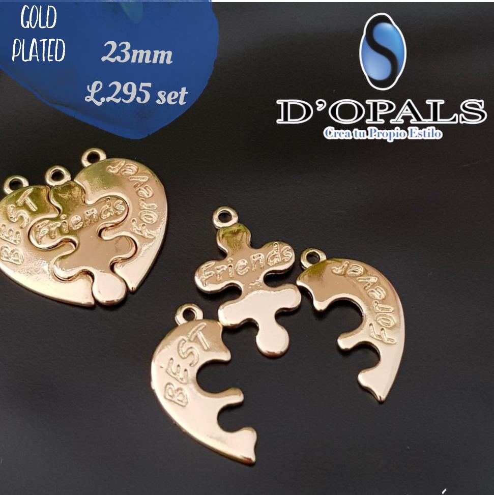 SET 3 DIJES BEST FRIENDS FOREVER GOLDPLATED