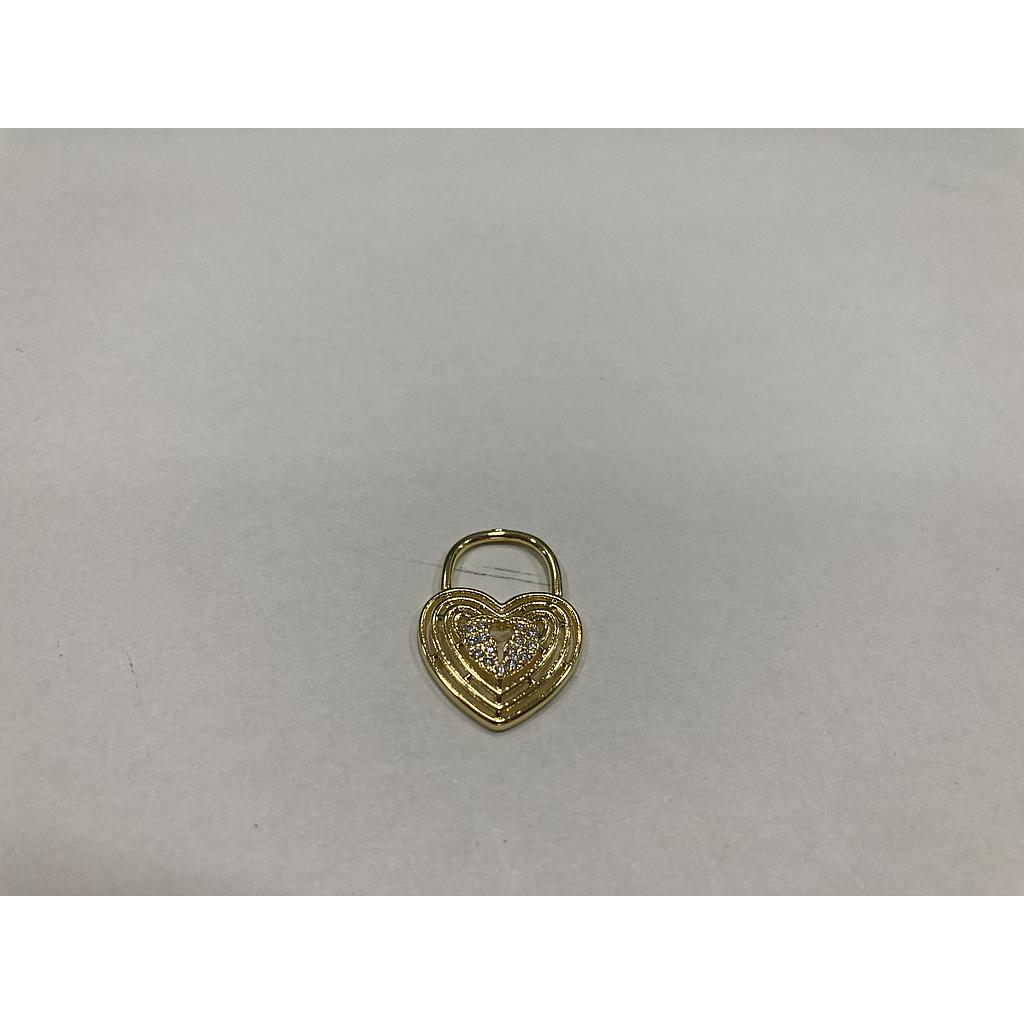 DIJE CANDADO CORAZON MICROCIRCONIA