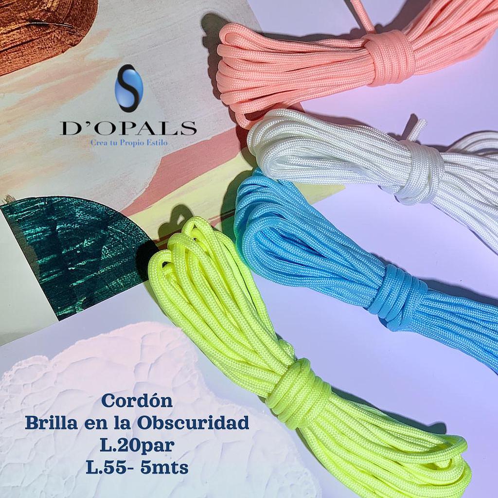 CORDON 4MM BRILLA EN LA OSCURIDAD 5 MTS
