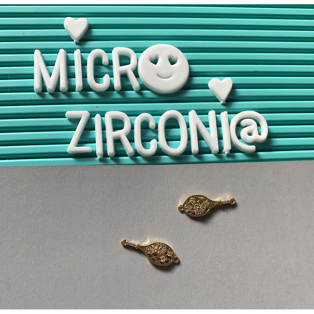 DIJE RAQUETA MICROCIRCONIA