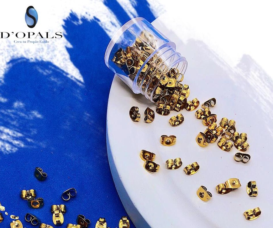 MARIPOSAS DE ACERO PARA ARETES 100PCS