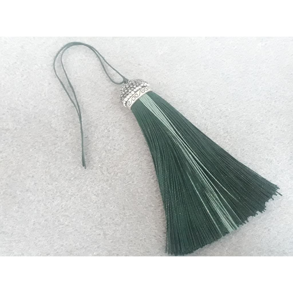 TASSEL DE HILO Y CRISTAL