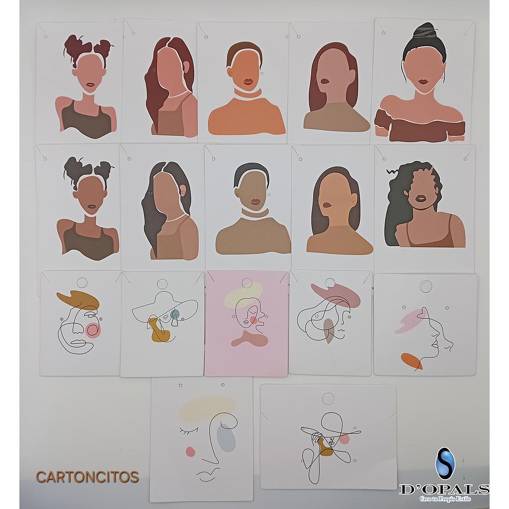 CARTON EXHIBIDOR CON SILUETA DE MUJERES 12PCS