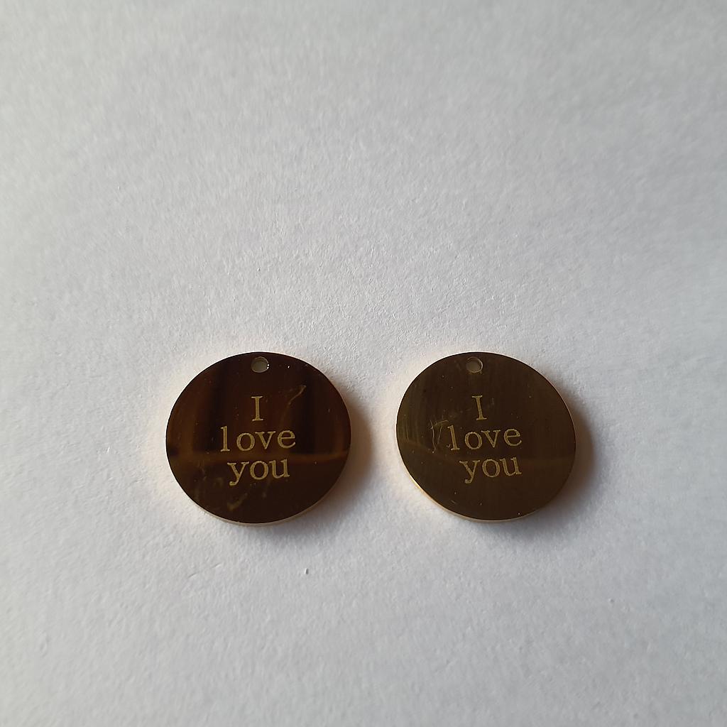 DIJE I LOVE YOU ACERO 16MM