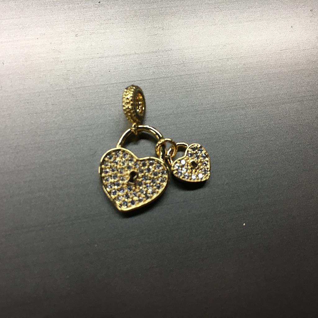 DIJE CANDADO CORAZON MICROCIRCONIA