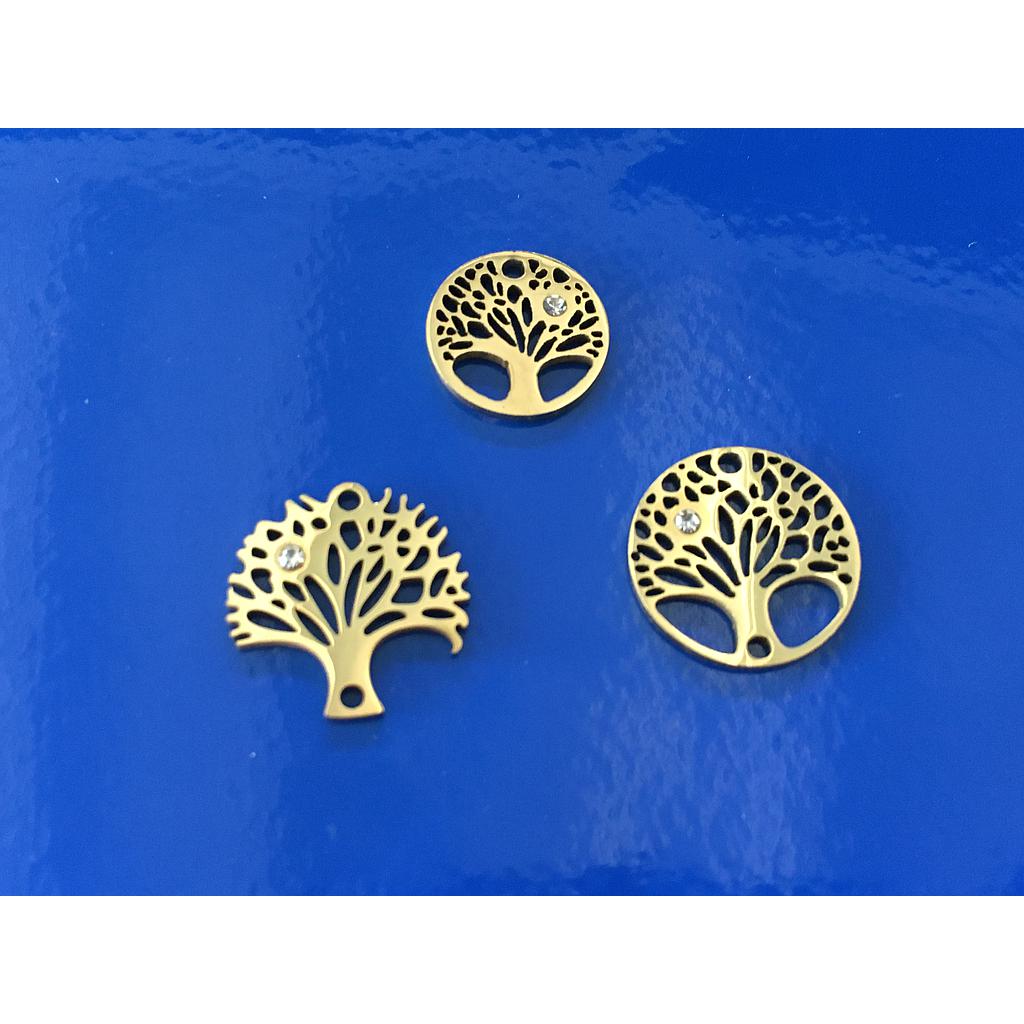 DIJE ARBOL ACERO CON CIRCONIA