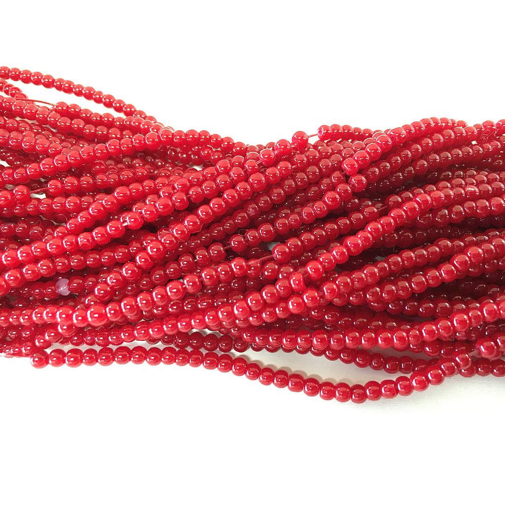 PERLA ACRILICA ROJA 2MM 12RISTRAS