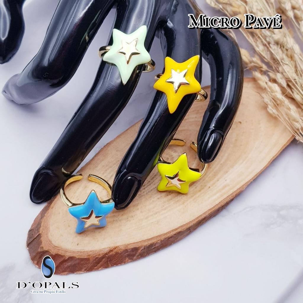 ANILLO ESTRELLA MICROCIRCONIA Y ENAMEL