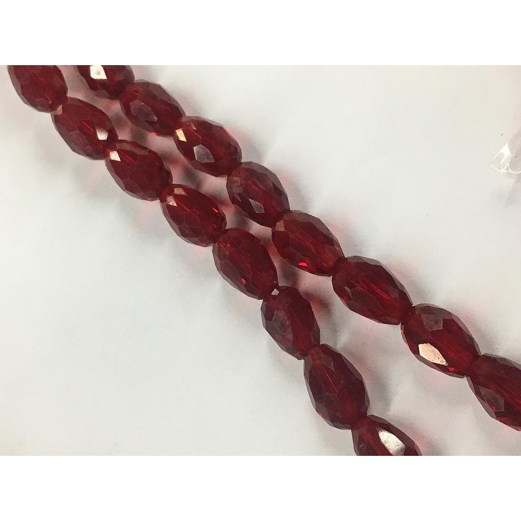 CRISTAL DE GOTA 8X11MM ROJO VINO 28PCS