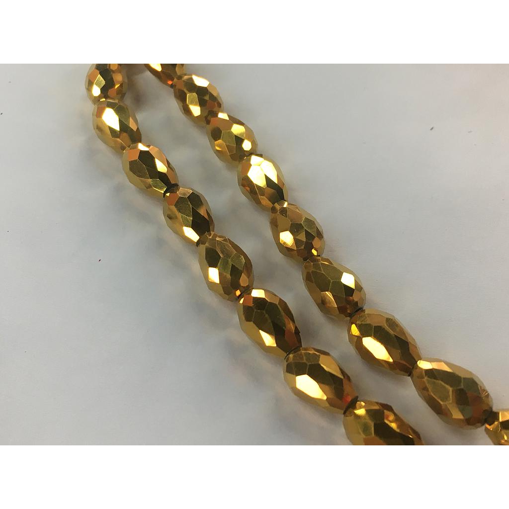 CRISTAL DE GOTA 8X11MM DORADO