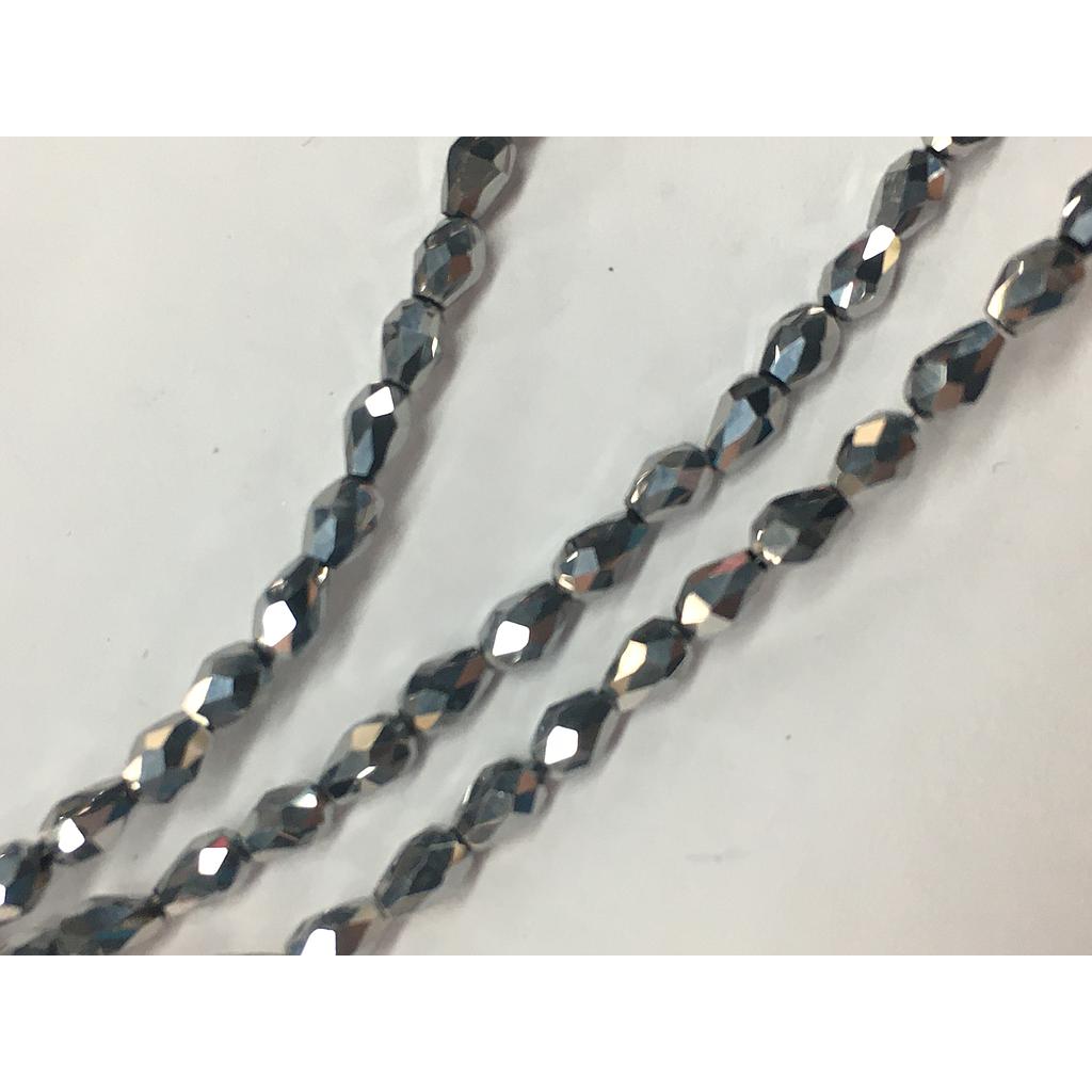 LIQUIDACION CRISTAL DE GOTA 3X5MM PLATEADO