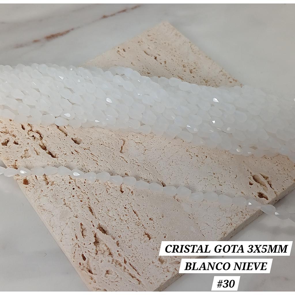 CRISTAL DE GOTA 3X5MM BLANCO NIEVE