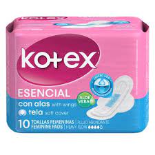 TOALLAS SANITARIAS KOTEX CON ALAS 10 UND