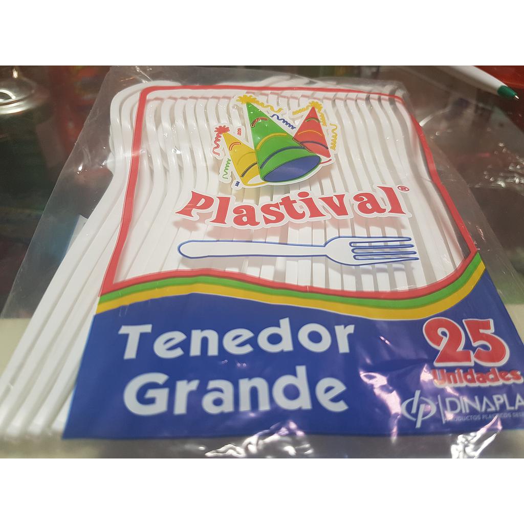 TENEDORES PLASTICOS PLASTIVAL 25 UNIDADES