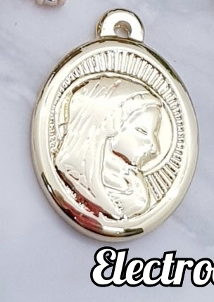 DIJE OVALADO VIRGEN ELECTROENCHAPADO