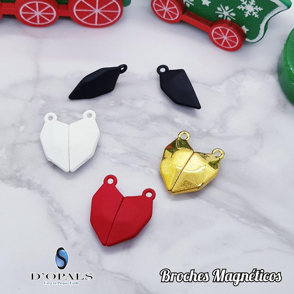 BROCHES DE CORAZON CON IMAN ENAMEL