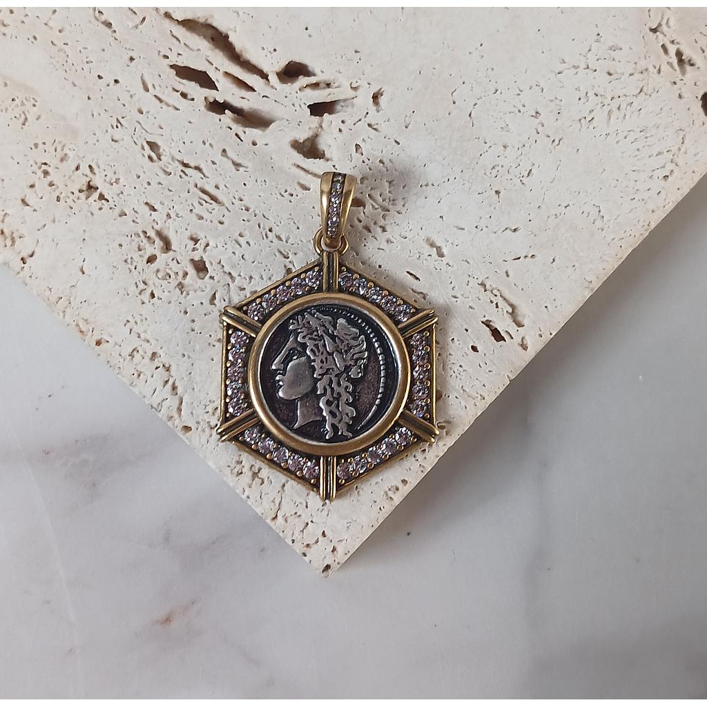 DIJE DE MONEDA MICROCIRCONIA 23MM