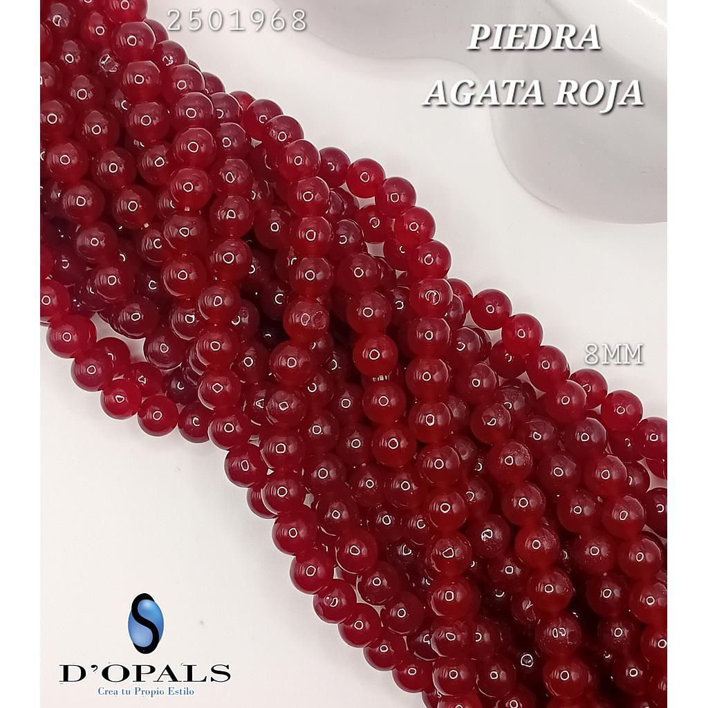 PIEDRA AGATA ROJA 8MM