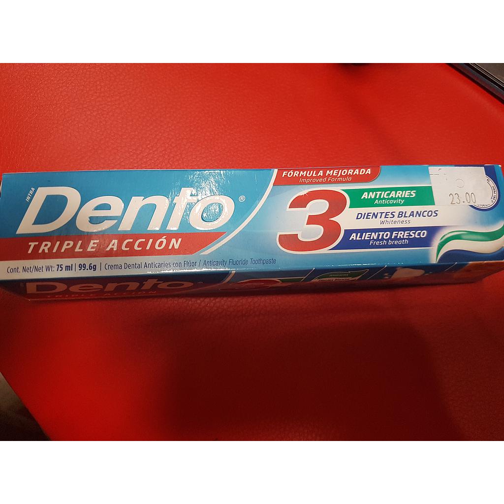 PASTA DENTAL DENTO TRIPLE ACCION ICE 75 ML