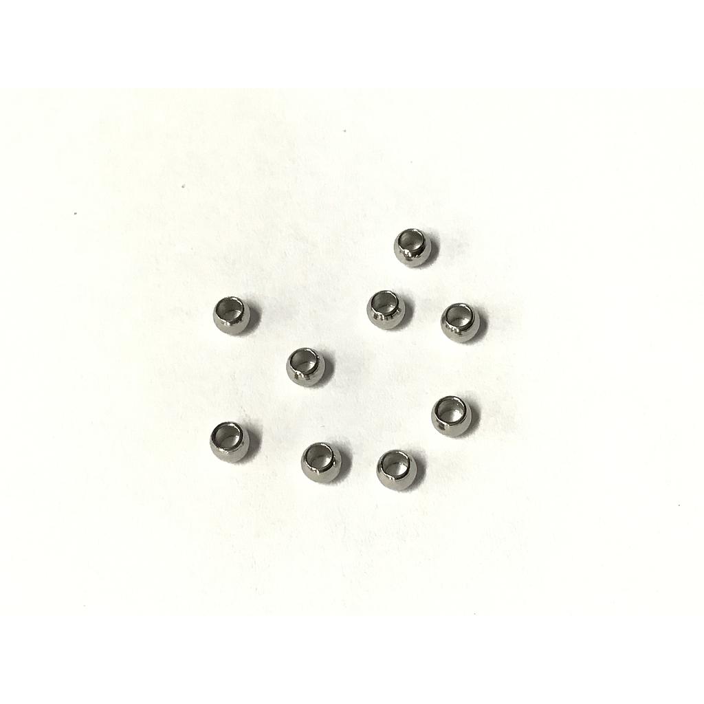 SEPARADOR PLATEADO 3X2MM AGUJERO GRANDE ACERO 50PCS