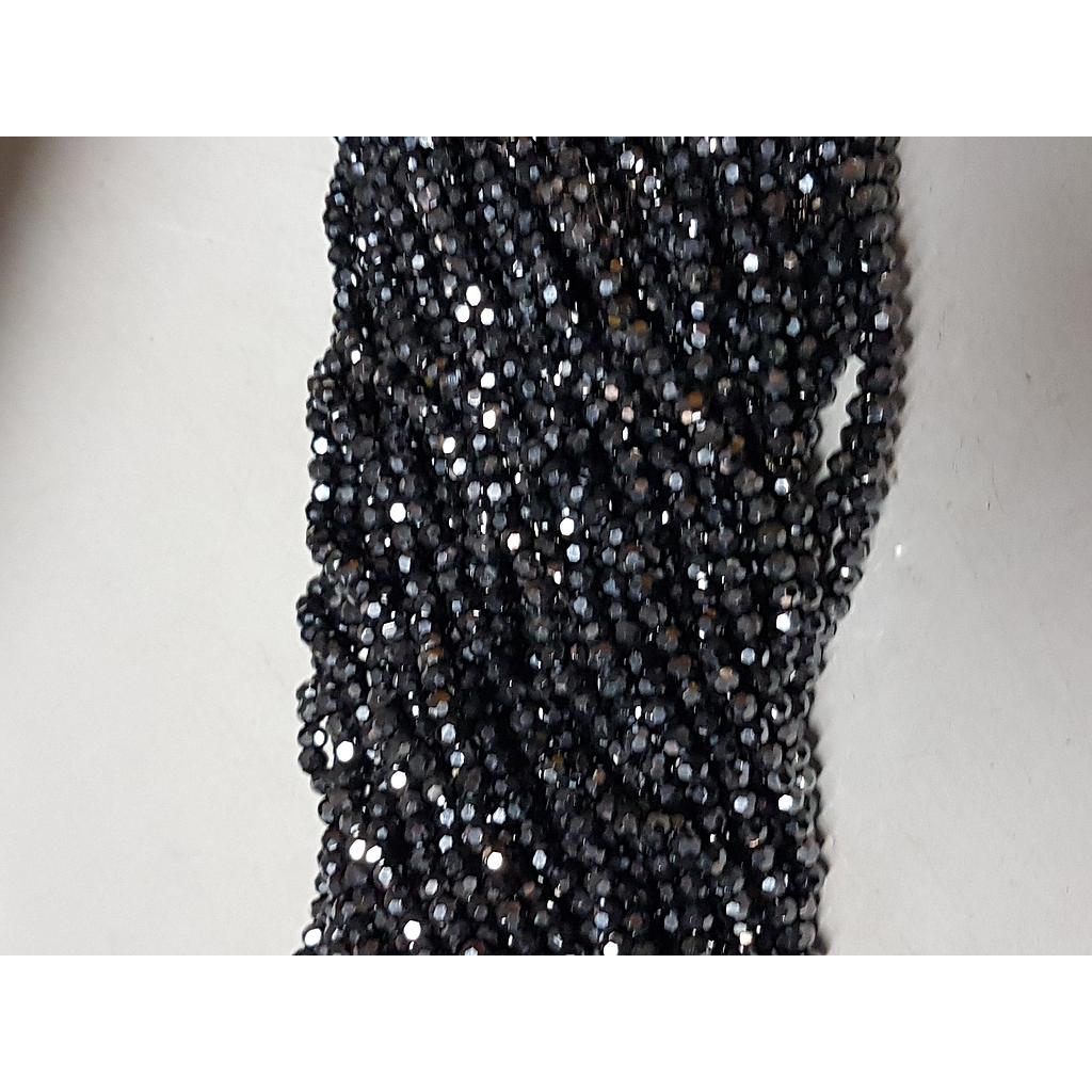 CRISTAL RONDEL NEGRO METALICO 3MM