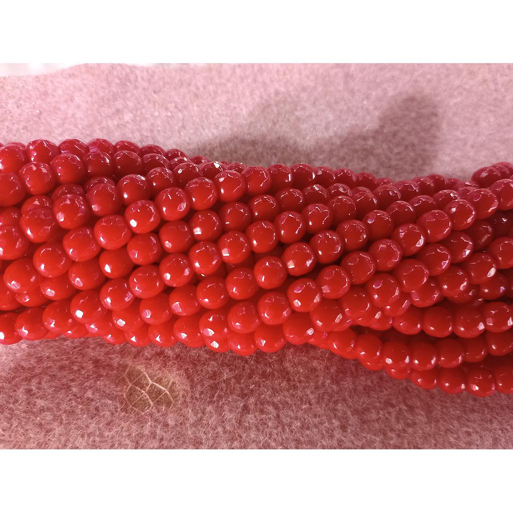 PIEDRA AGATA FACETADA ROJA 4MM