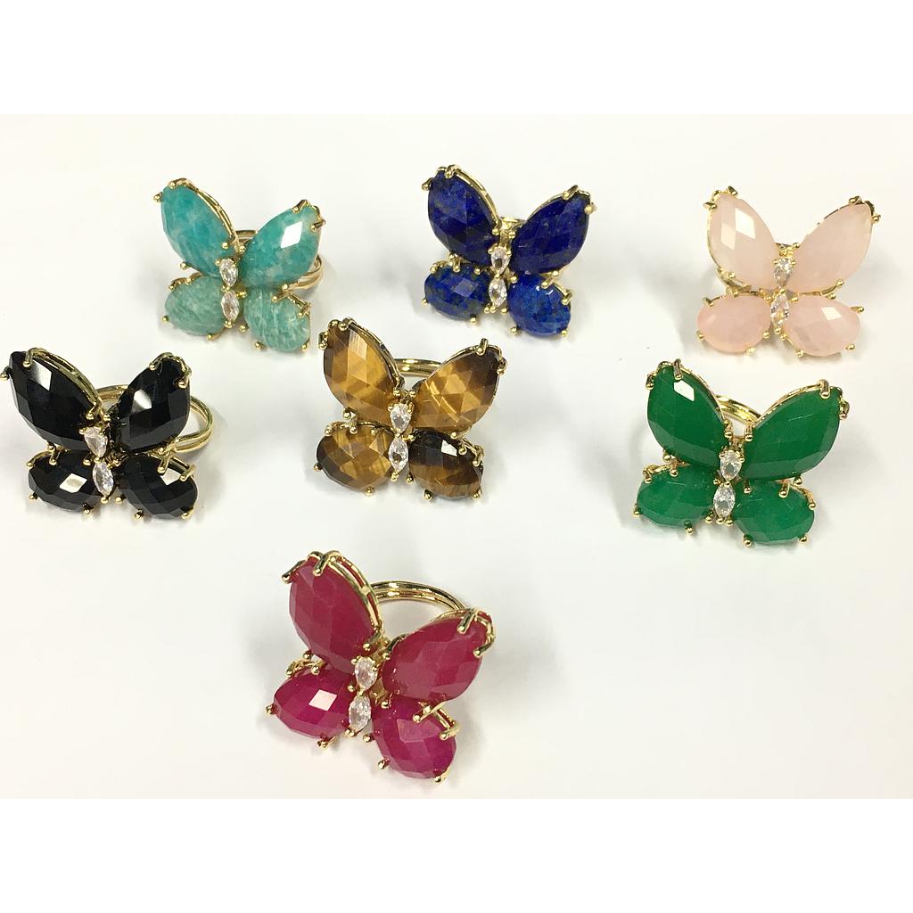 ANILLO AJUSTABLE MARIPOSA DE PIEDRAS