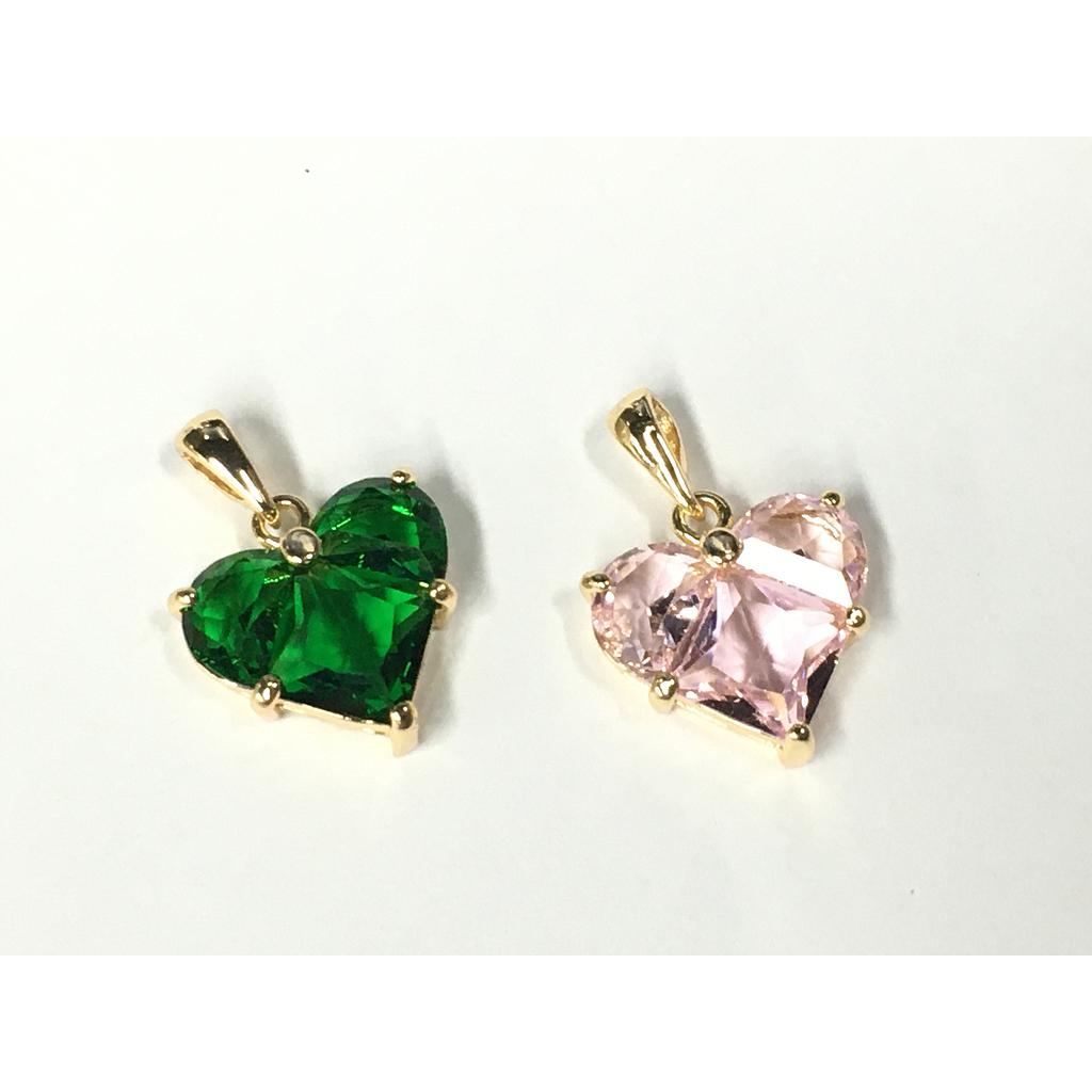 DIJE DE CORAZON CON CRISTAL ELECTROENCHAPADO