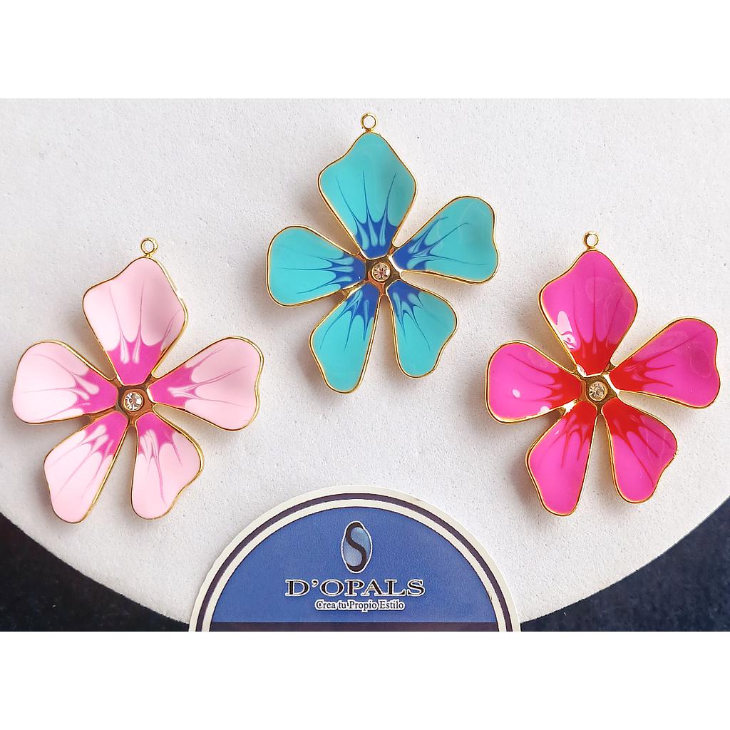DIJES DE FLOR ACERO Y ENAMEL