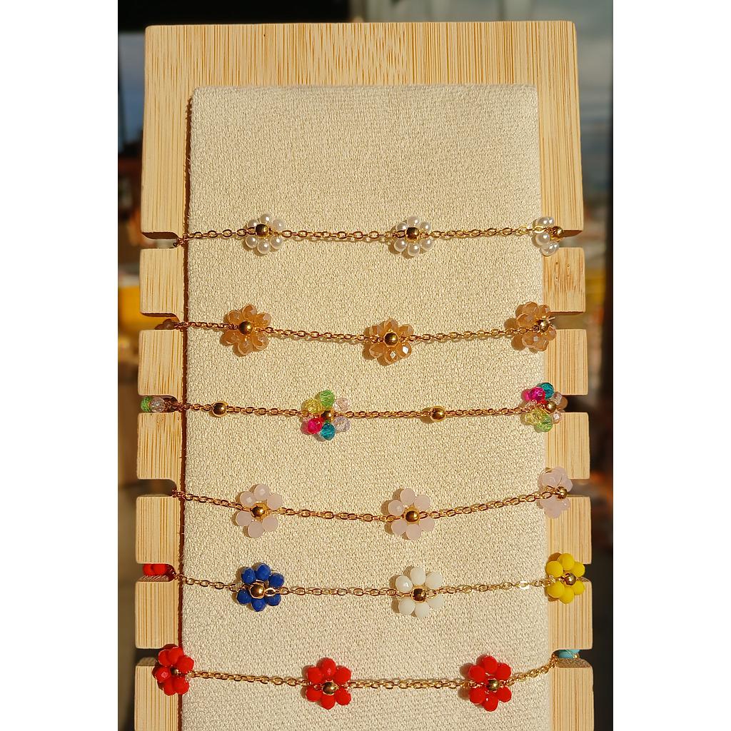 CADENA DE ACERO CON FLORES