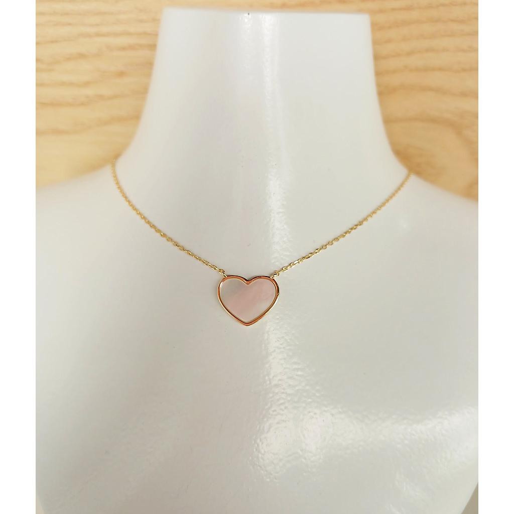 CADENA Y DIJE DE CORAZON PLATA 925