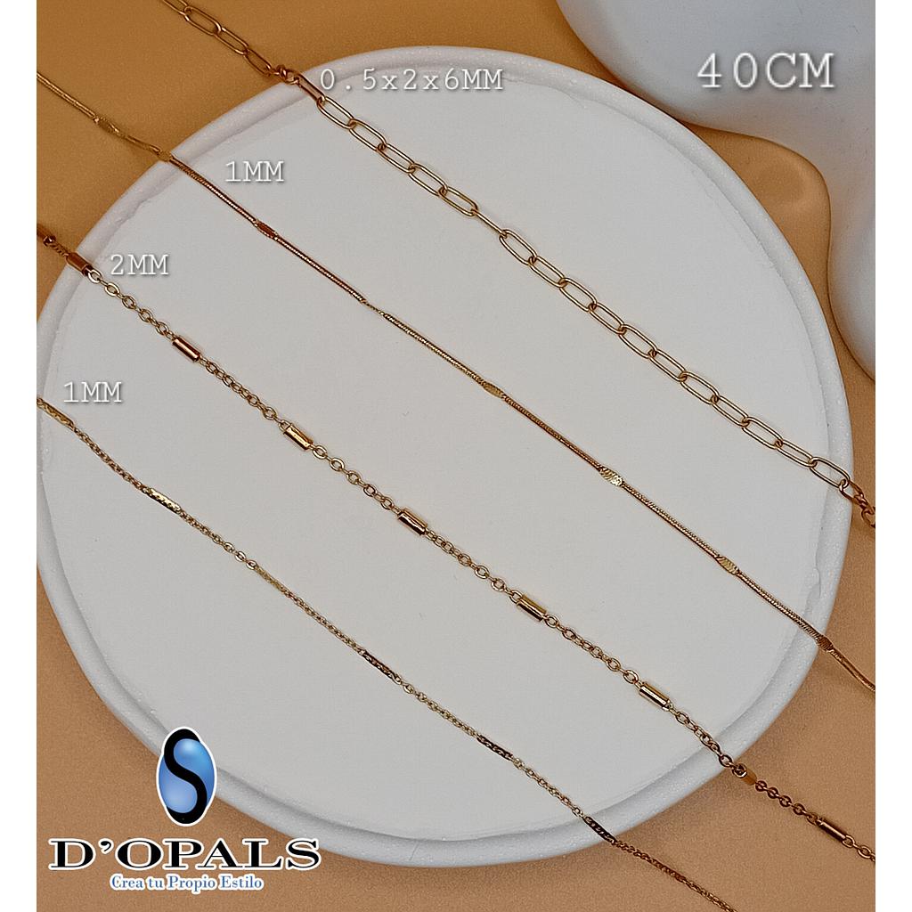 CADENAS TERMINADAS DE ACERO 40CM