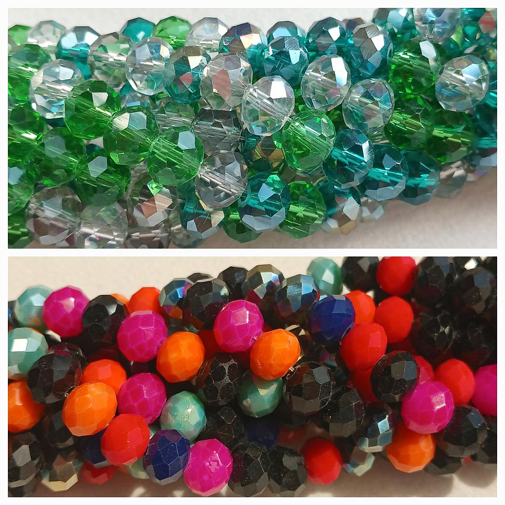CRISTAL RONDEL MULTICOLOR 8MM LIQUIDACION