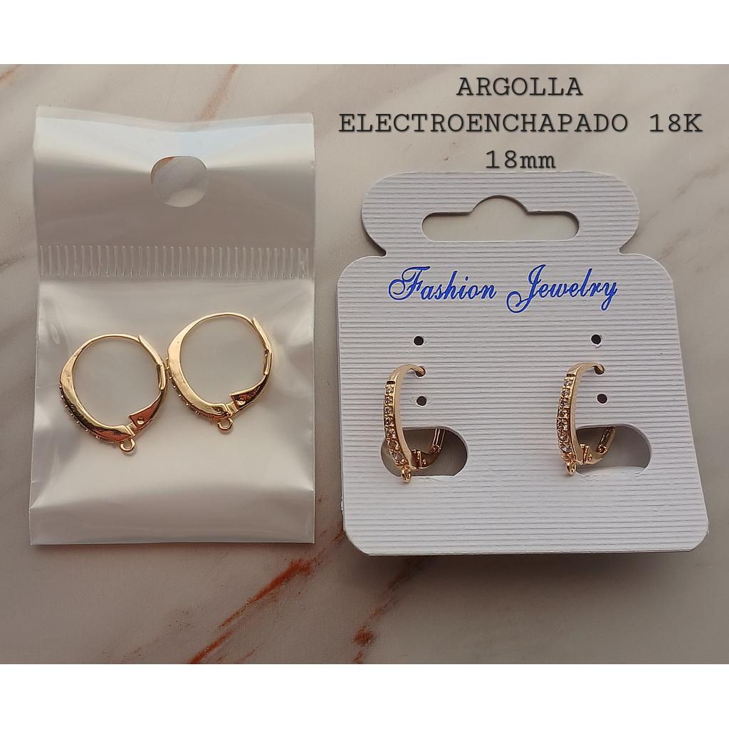 ARGOLLA  18MM, ELECTROENCHAPADO 18K