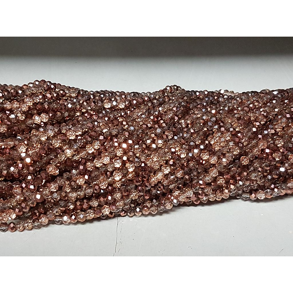 CRISTAL RONDEL MARRON BRILLANTE 6MM
