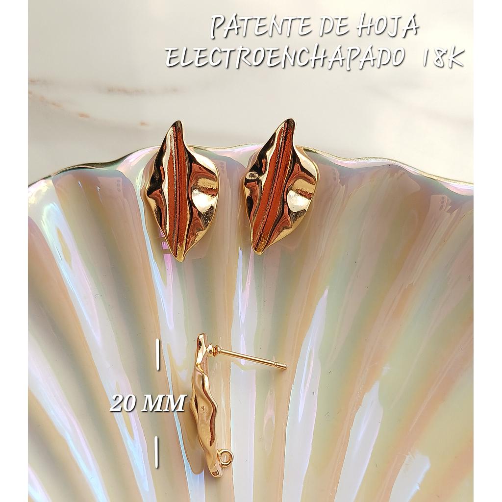 PATENTE DE HOJA ELECTROENCHAPADO 18K 20MM