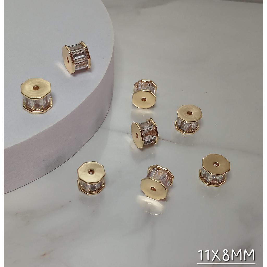 SEPARADOR CON CIRCONES DE ELECTROENCHAPADO 11X8MM