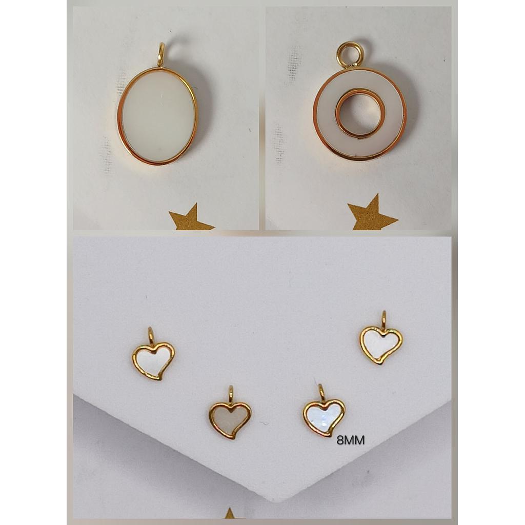 DIJES VARIOS DE ACERO CON CONCHA NACAR