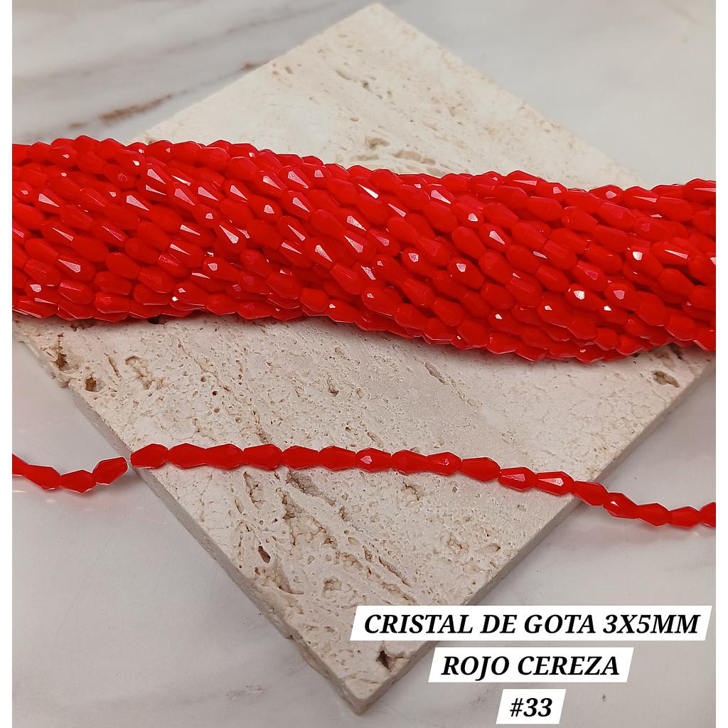 CRISTAL DE GOTA 3X5MM ROJO CEREZA