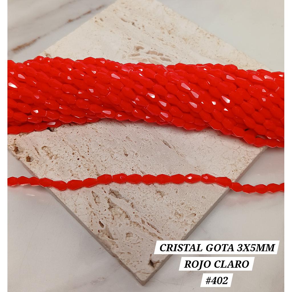CRISTAL DE GOTA 3X5MM ROJO CLARO