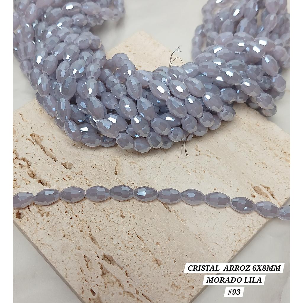 CRISTAL ARROZ MORADO LILA 6X8MM