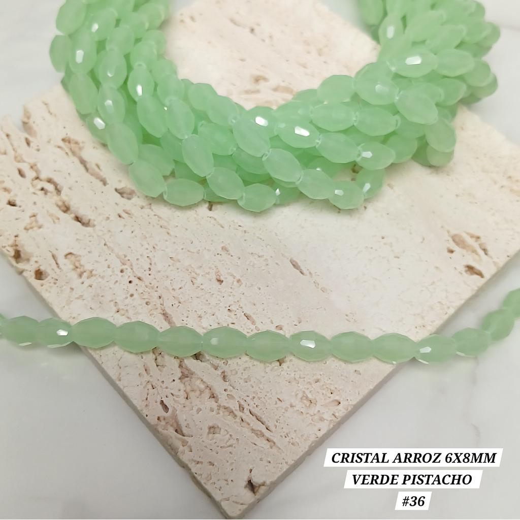 CRISTAL ARROZ VERDE PISTACHO 6X8MM