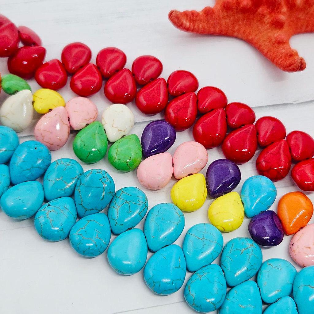 PIEDRA TURQUESA DE GOTA VAIVEN 12X16MM