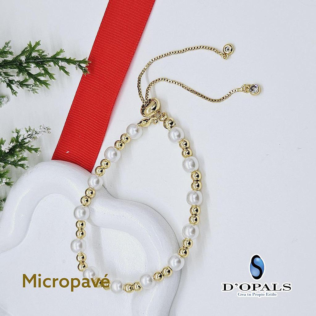 PULSERA AJUSTABLE CON PERLAS MICROCIRCONIA