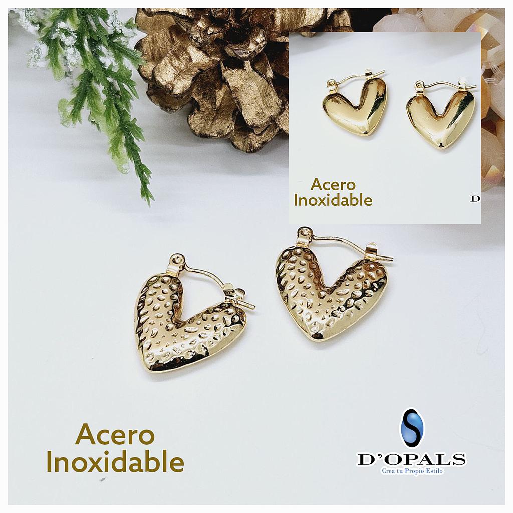 ARGOLLAS DE CORAZON ACERO INOXIDABLE