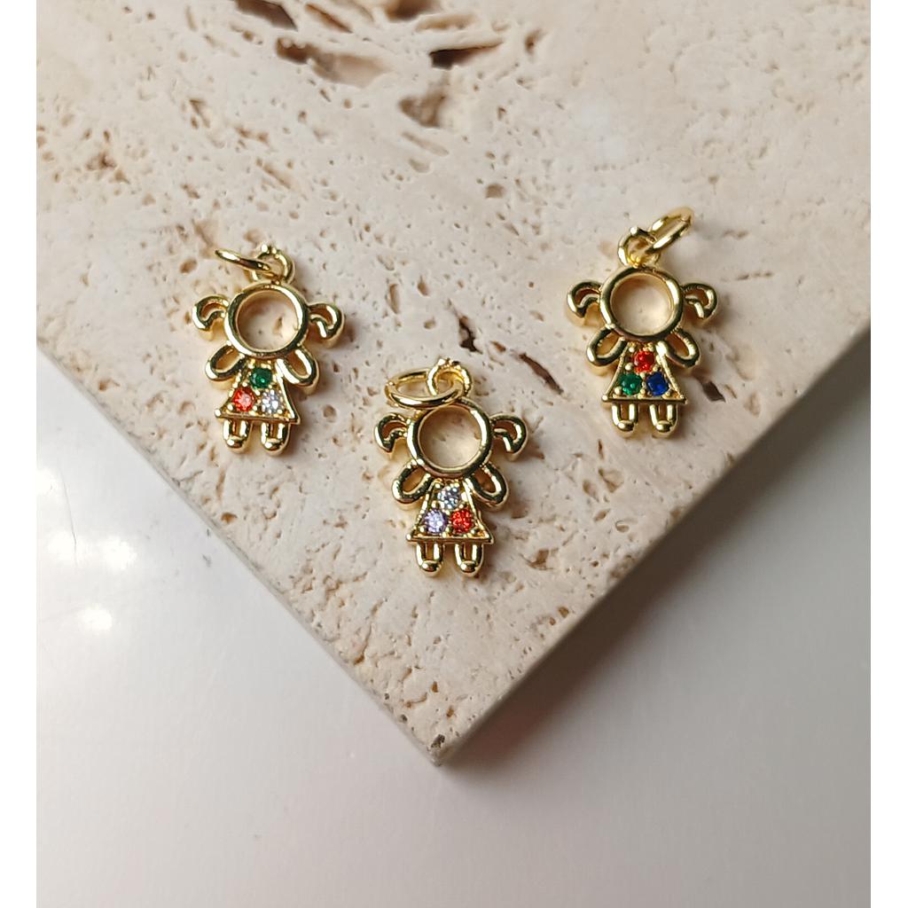 DIJE DE NIÑA MICROCIRCONIA 14MM