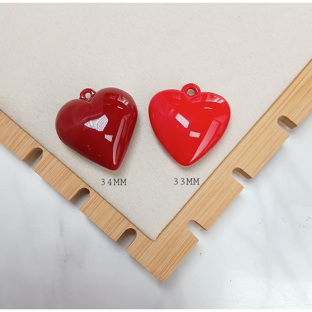 DIJE CORAZON ACRILICO Y ENAMEL
