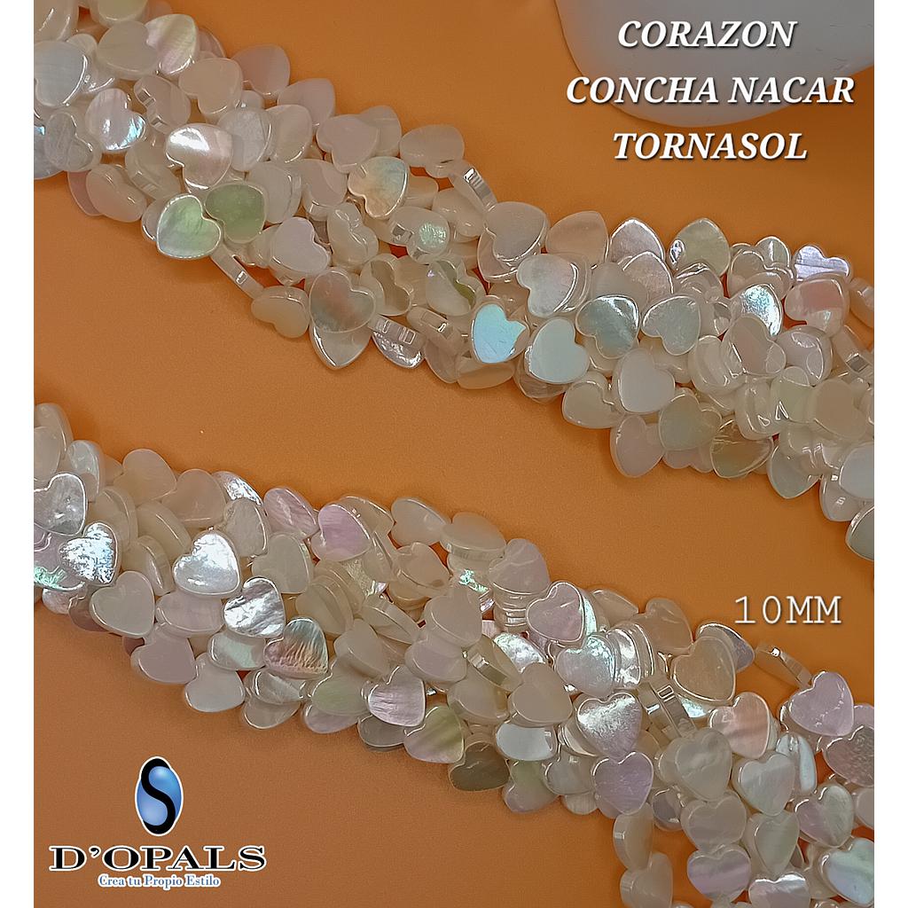 CONCHA NACAR CORAZON TORNASOL 10MM